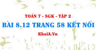 Bài 8.12 trang 58 Toán 7 Kết nối tri thức Tập 2